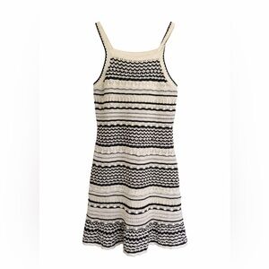 Abercrombie Fitch Girls Crochet Style Knit Dress Black & White size 15/16